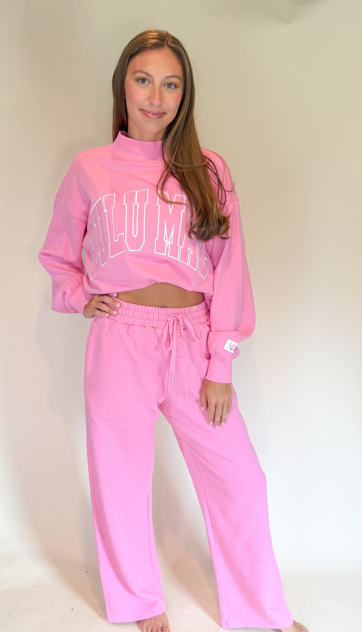 Lulu Mac hot pink mock neck