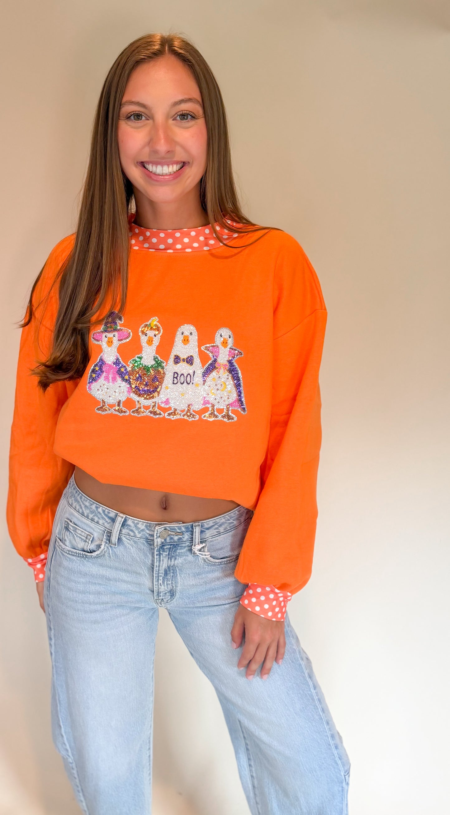 Halloween goose mock neck