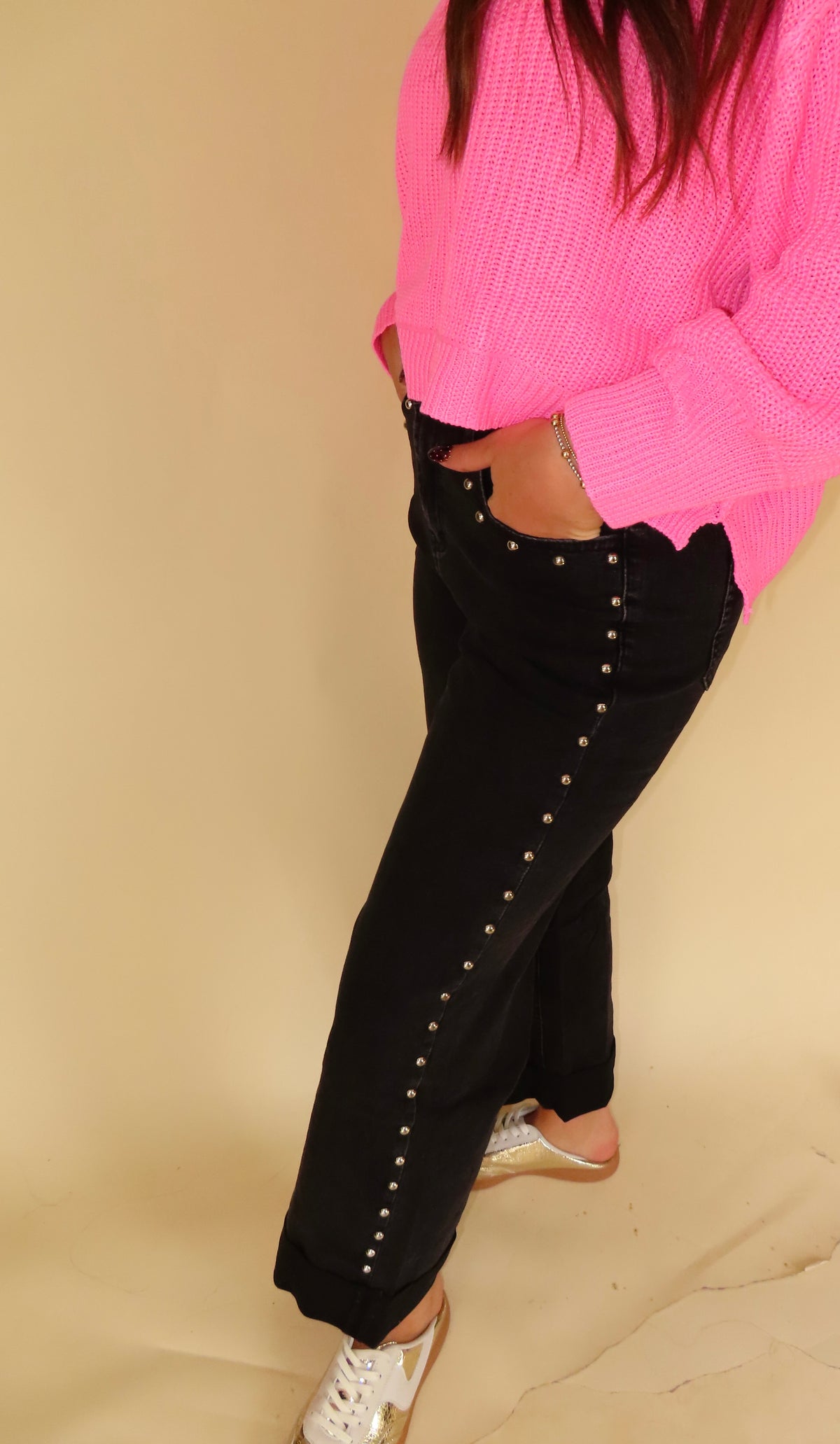 Black studded jean