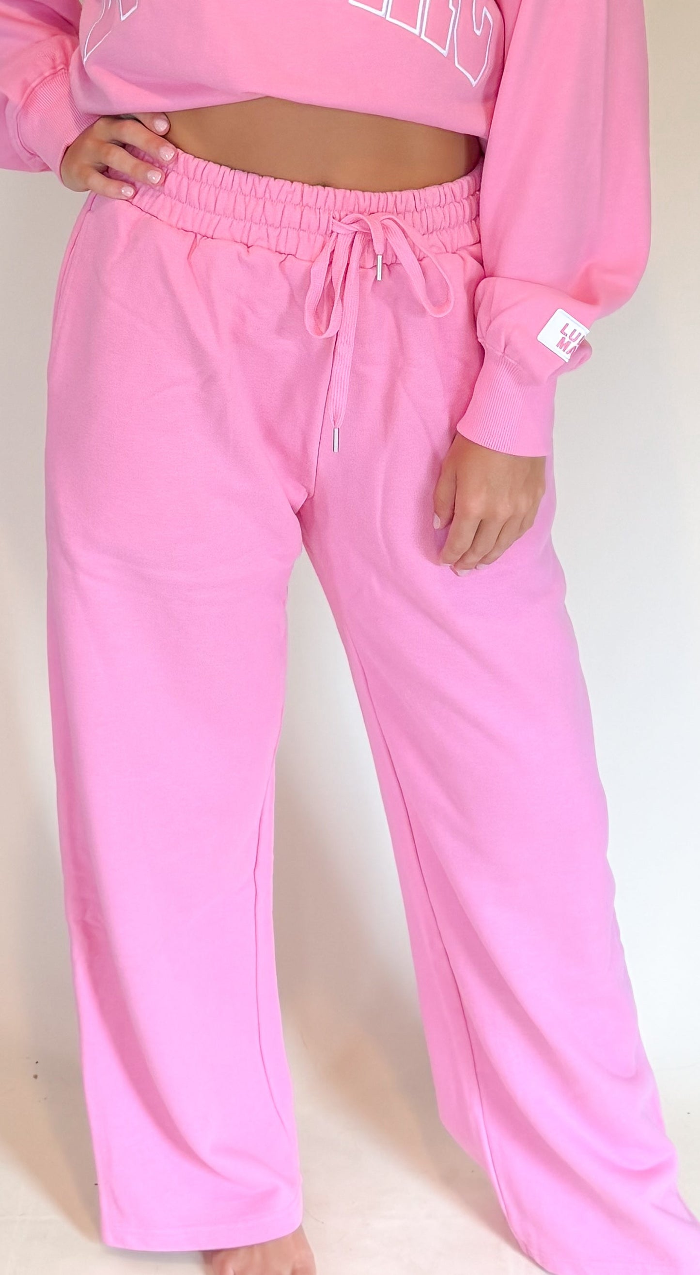 Hot pink terry cloth pant