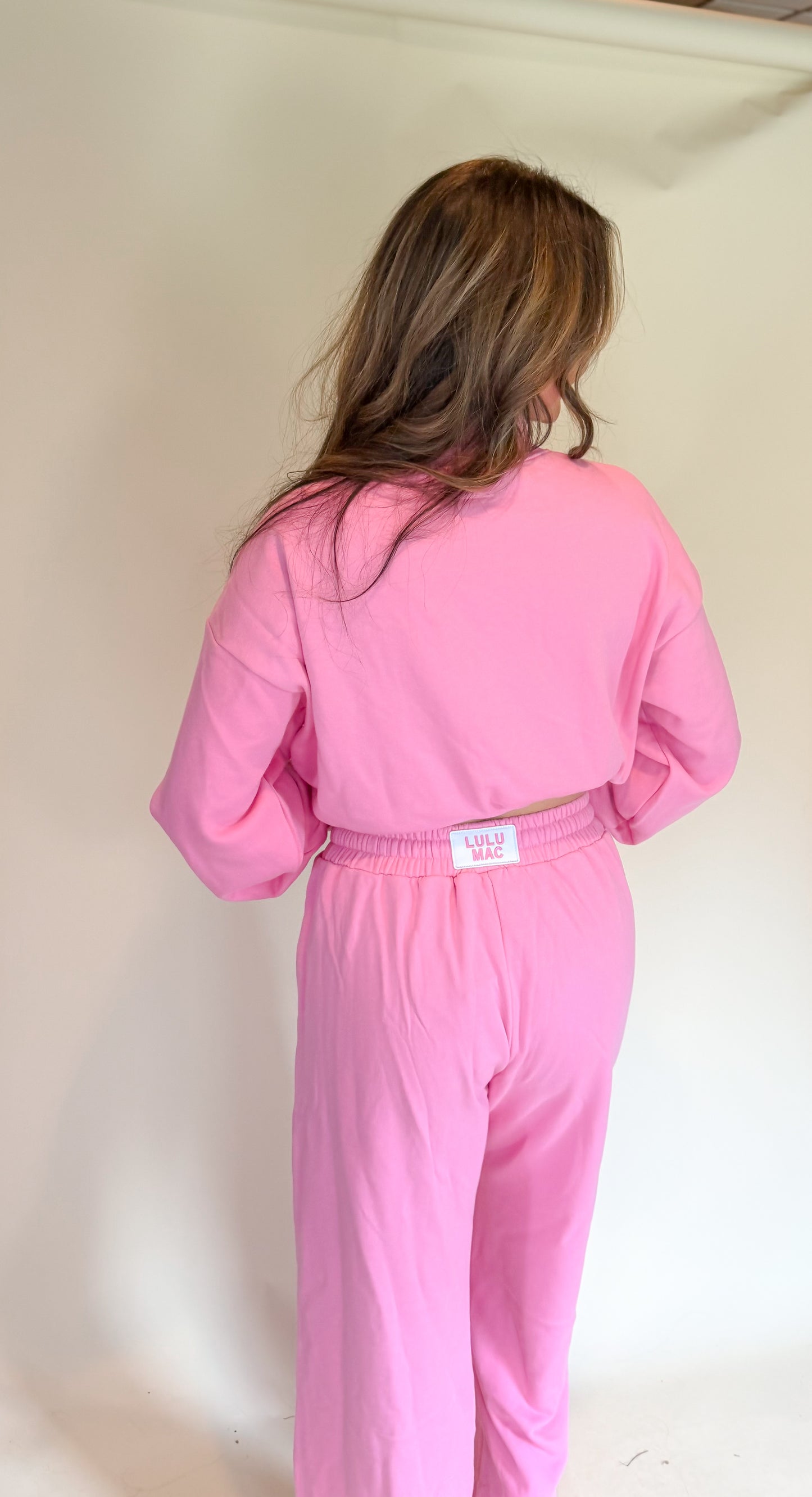 Hot pink terry cloth pant