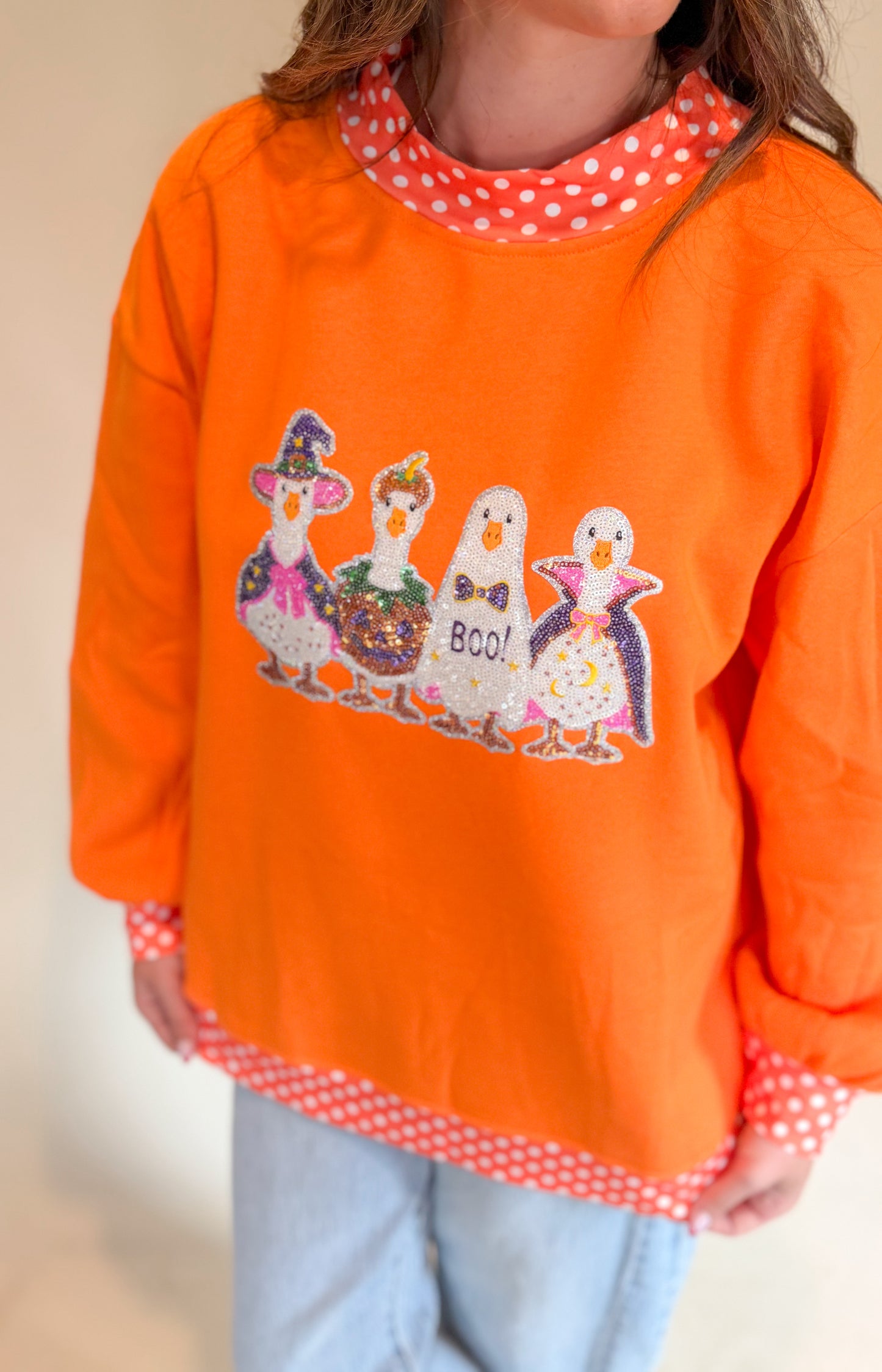 Halloween goose mock neck