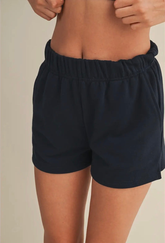 Navy sweat short
