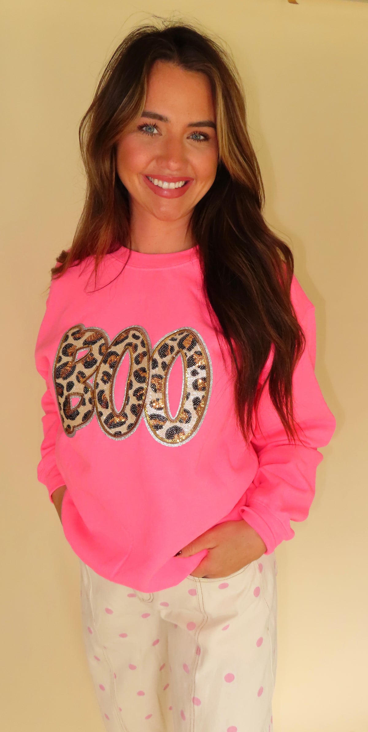 Cheetah BOO crewneck