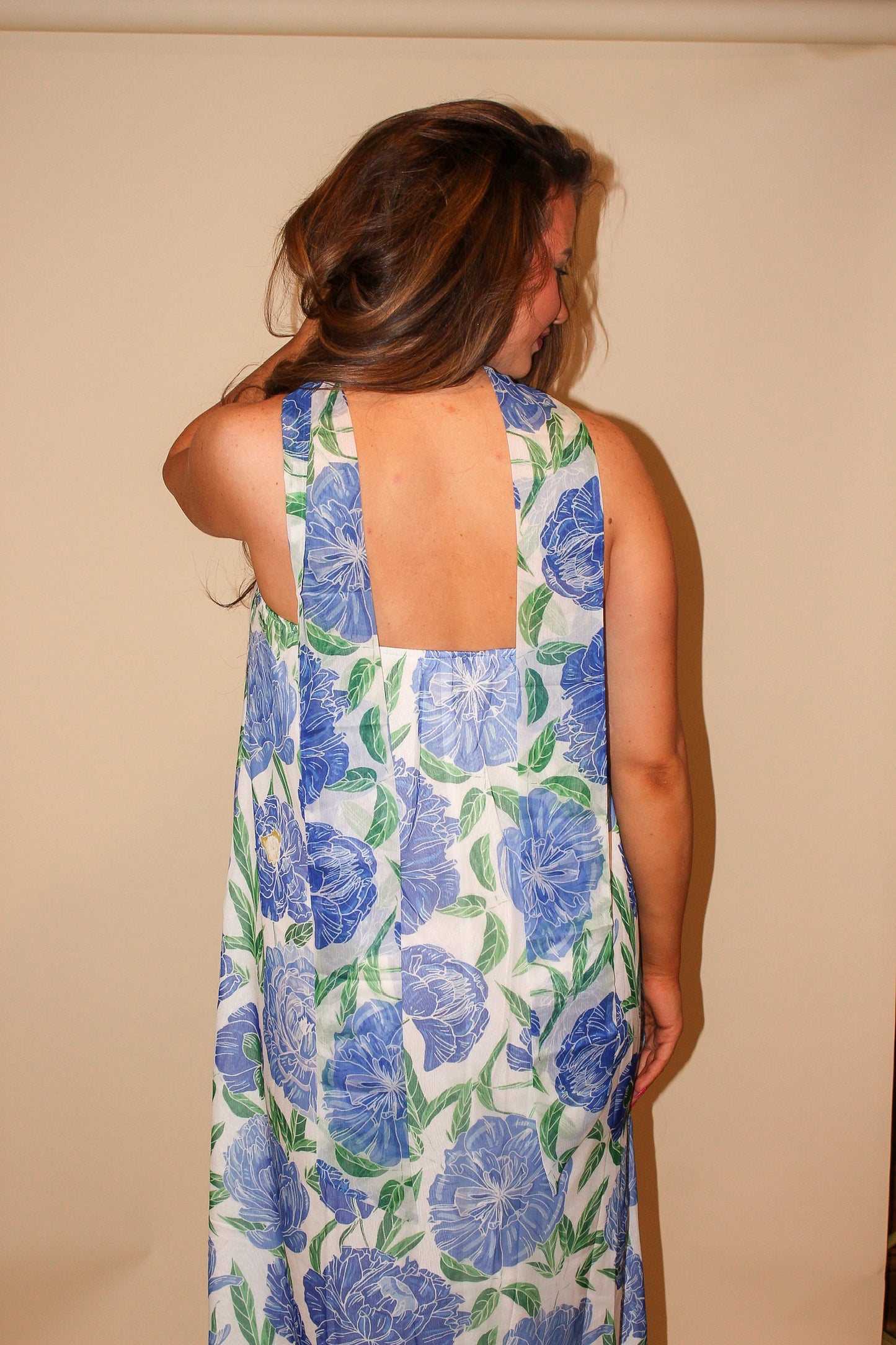 Blue Floral Maxi Dress