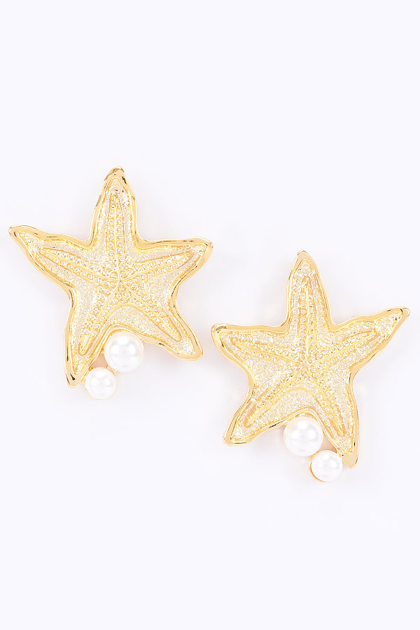 Starfish Pearl Earring