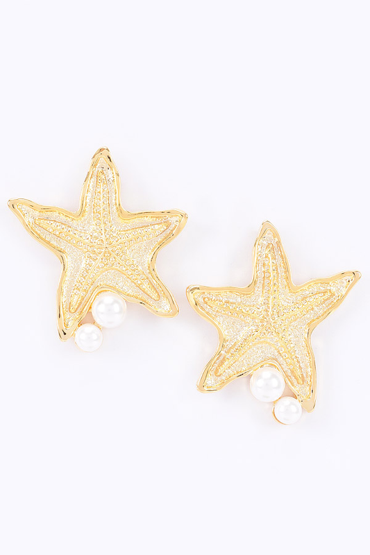 Starfish Pearl Earring